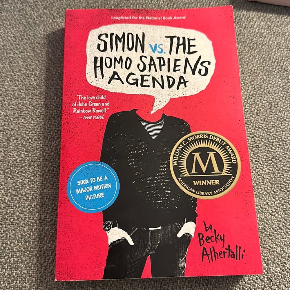 Simon vs the Homo sapiens agenda - love Simon book - soft cover - used
